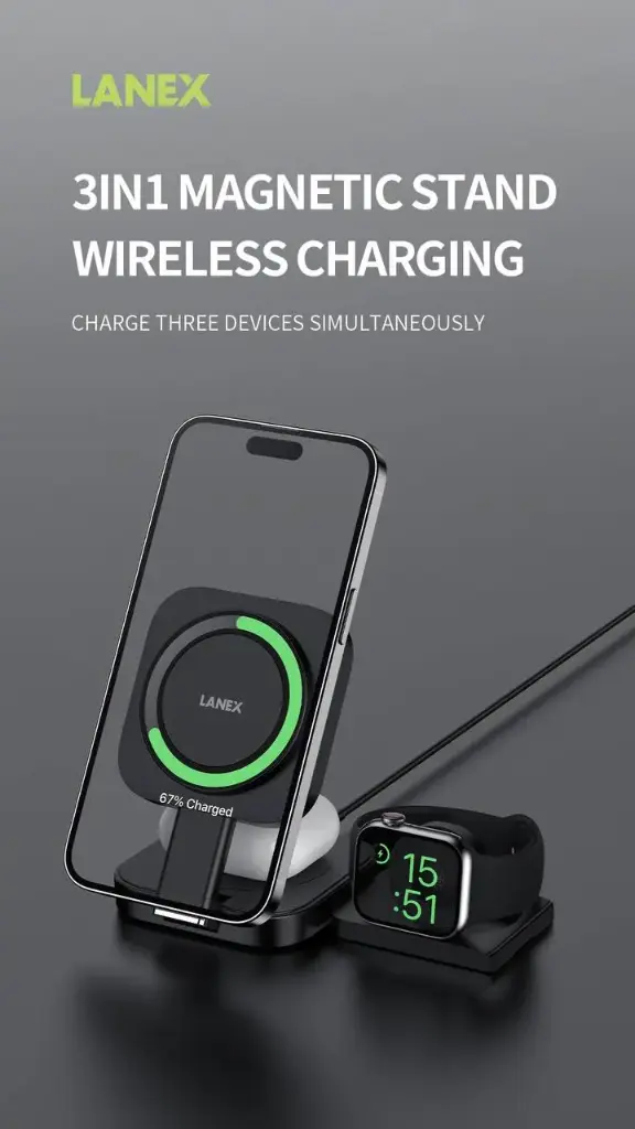 شاحن ويرلس متعدد LANEX LW12