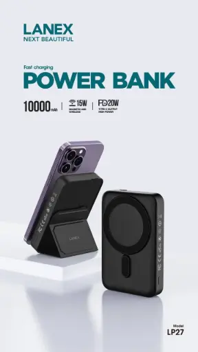 باور بانك ويرلس 10000mAH LANEX LP27